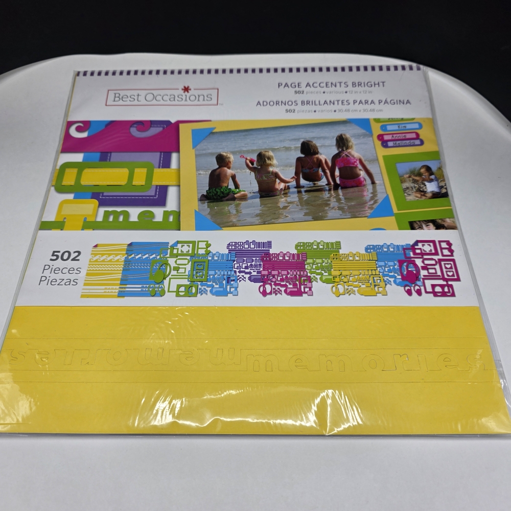 Best Occasions Scrapbooking Page Accents Bright Borders Frames Tags 12x12 NEW